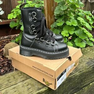 Dr. Martens Black Leather Moto Boots